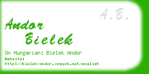 andor bielek business card